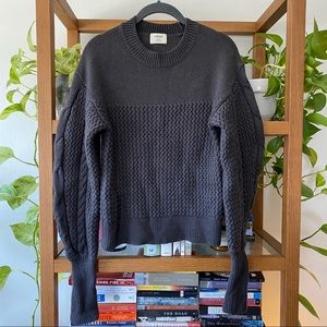 Aritzia wilfred chunky knit sweater size M dark dark gray